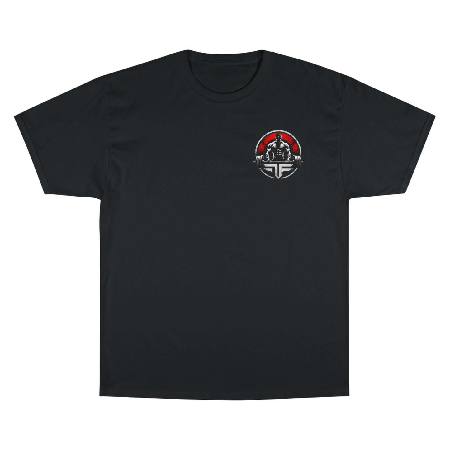 Champion unisex cotton t-shirt in black featuring a logo design