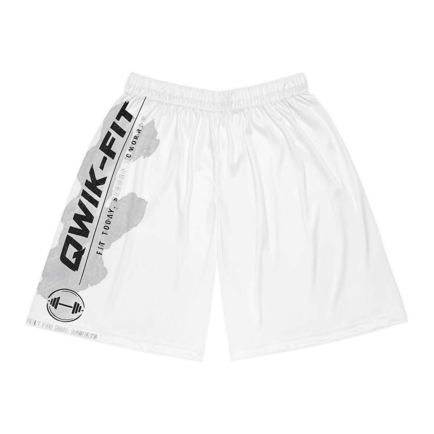 Qwik-Fit Basketball Shorts in white with moisture-wicking fabric