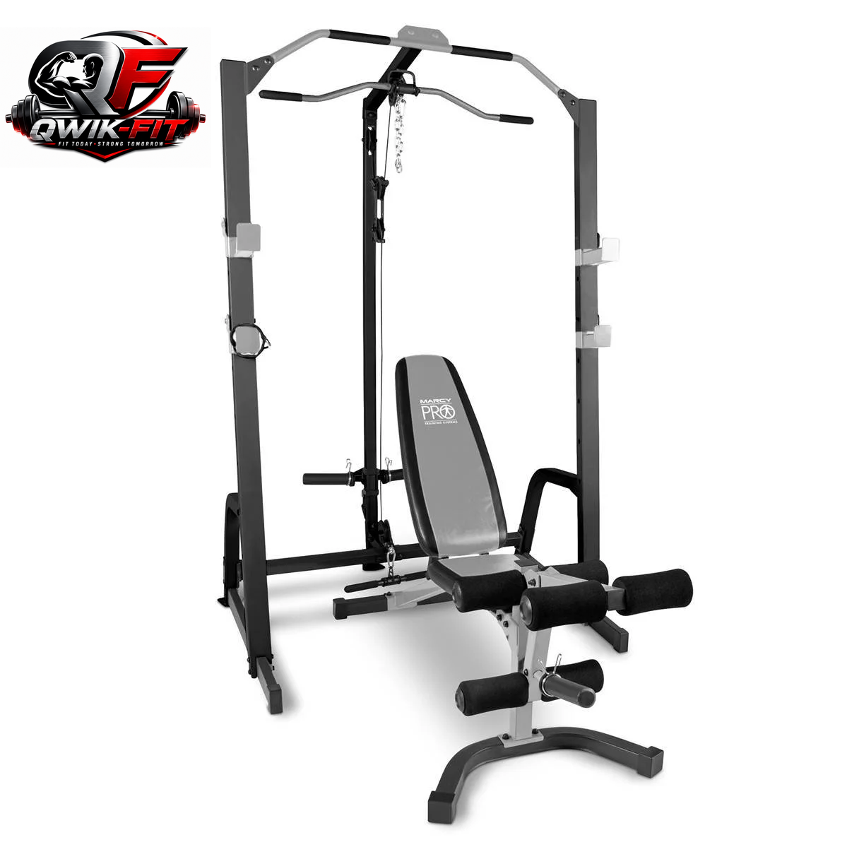 Adjustable weight bench and home gym system with flat, incline, and decline training positions